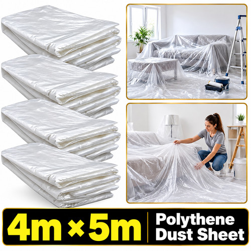 Polythene dust sheet 5m - sheet, 4m