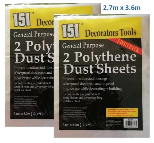 Large polythene dust sheets - polythene,