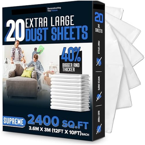20x polythene dust sheet clear - 20x,