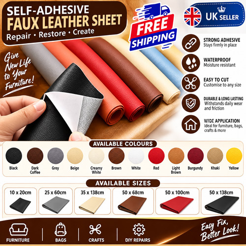 Self adhesive faux leather - self,