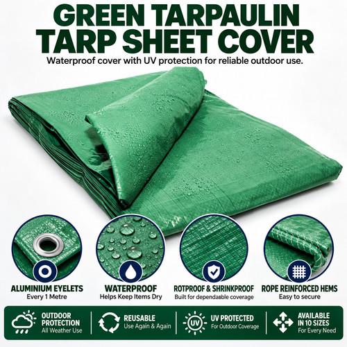 Heavy duty green tarpaulin - heavy,