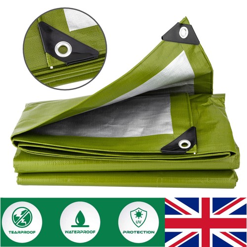 Green waterproof tarpaulin - green,